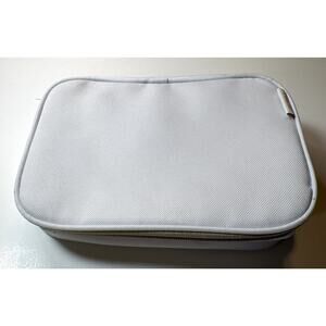 New White Beurer Zipper Bag - Ideal for Cosmetics, Tablets, Books, and Lunch - v
